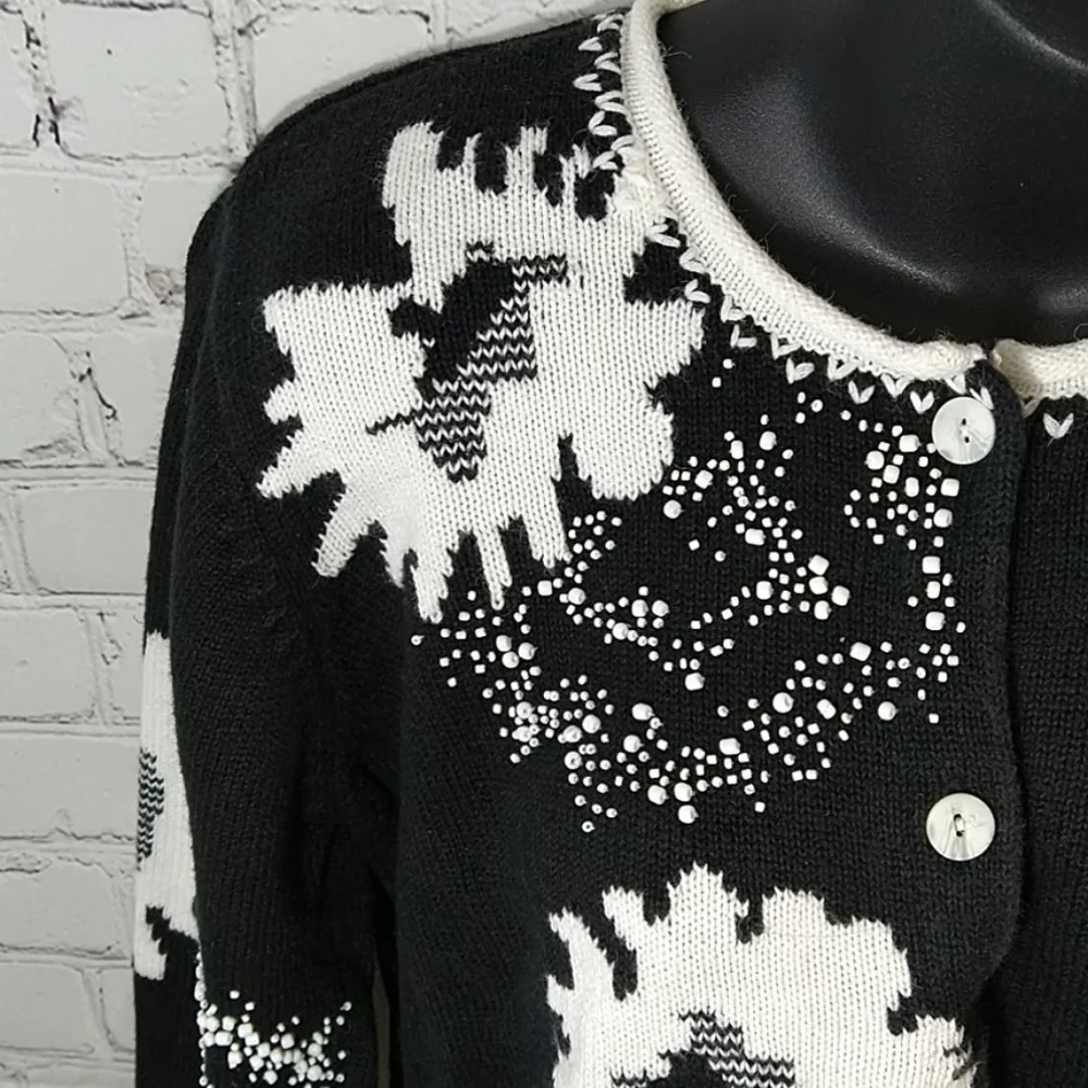 Susan Bristol Black and White Sweater Jacket